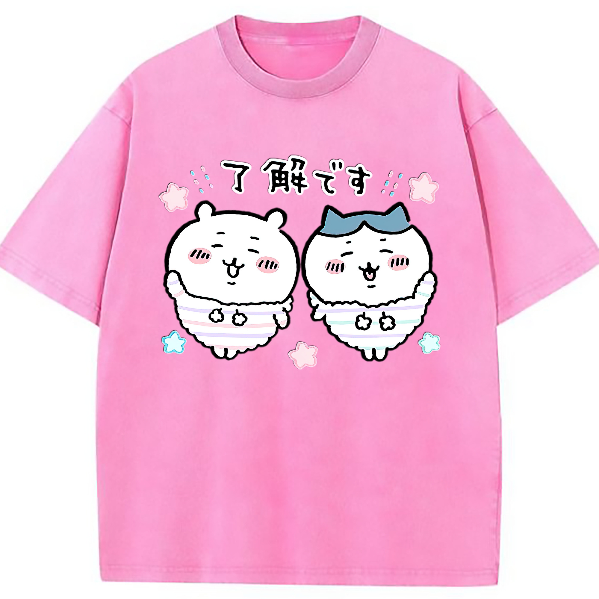 （画像用） ちいかわ ハチワレ Chii-kawa hachiware 綿100% ヴィンテージ風 半袖Tシャツ（フロントプリント）